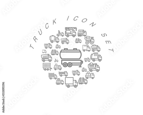 Vector truck icon set 