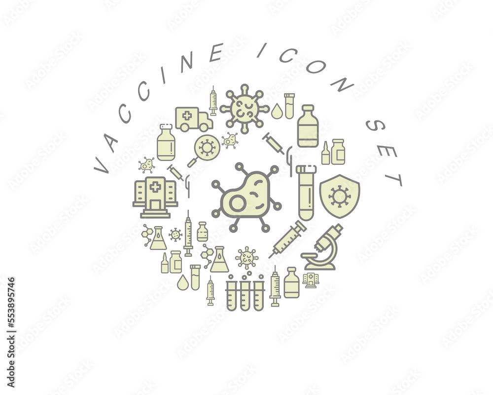 VECTOR vaccine icon set VECTOR vaccine icon set