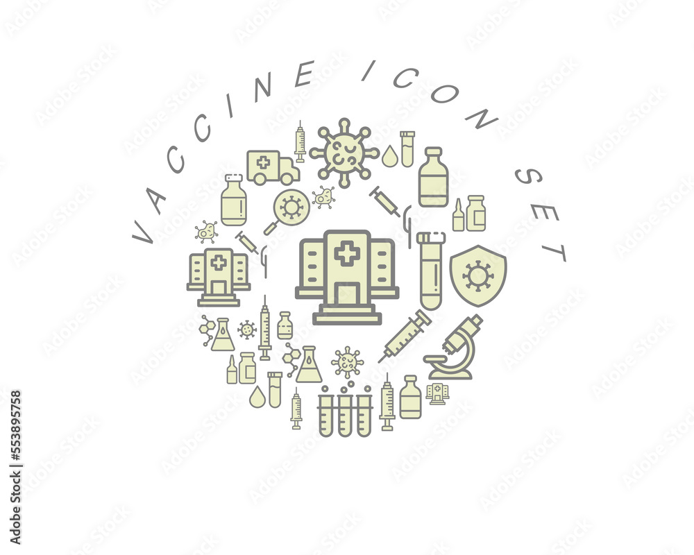 VECTOR vaccine icon set VECTOR vaccine icon set