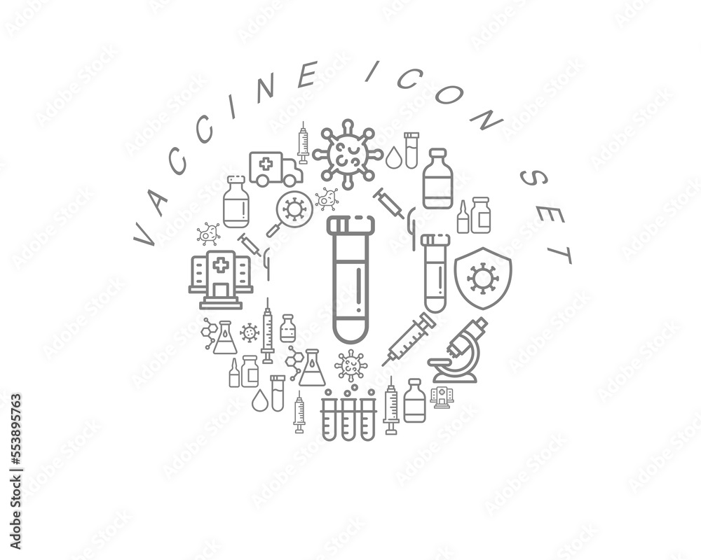 VECTOR  vaccine icon set 