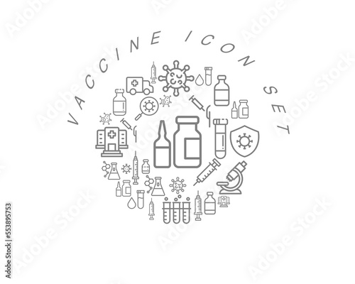 VECTOR vaccine icon set 
