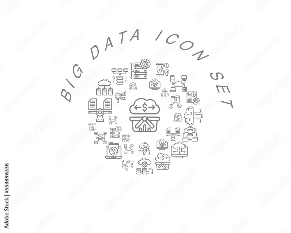 Vector big data icon set 