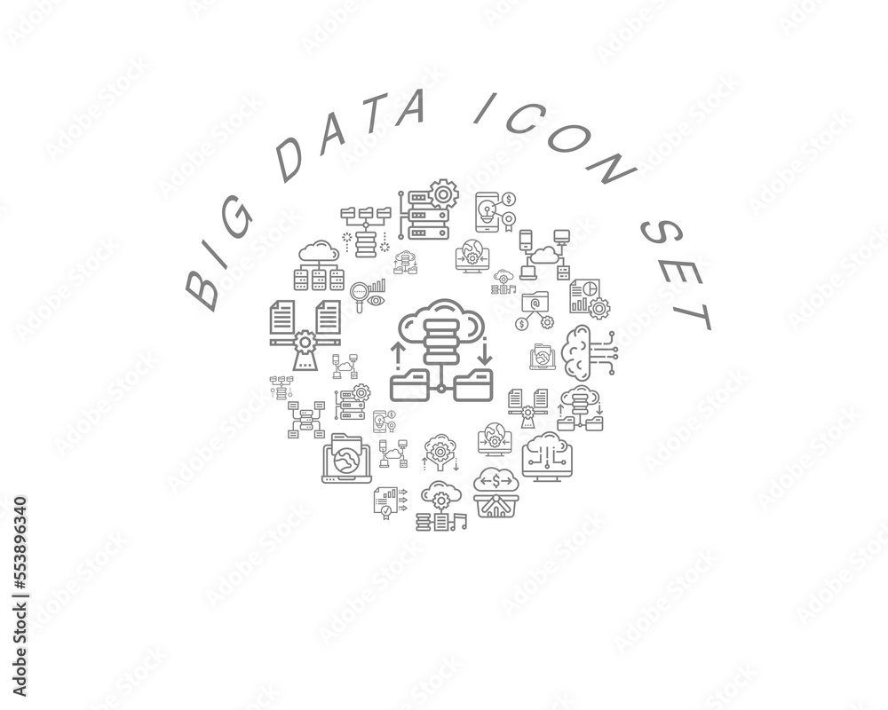 Vector big data icon set 