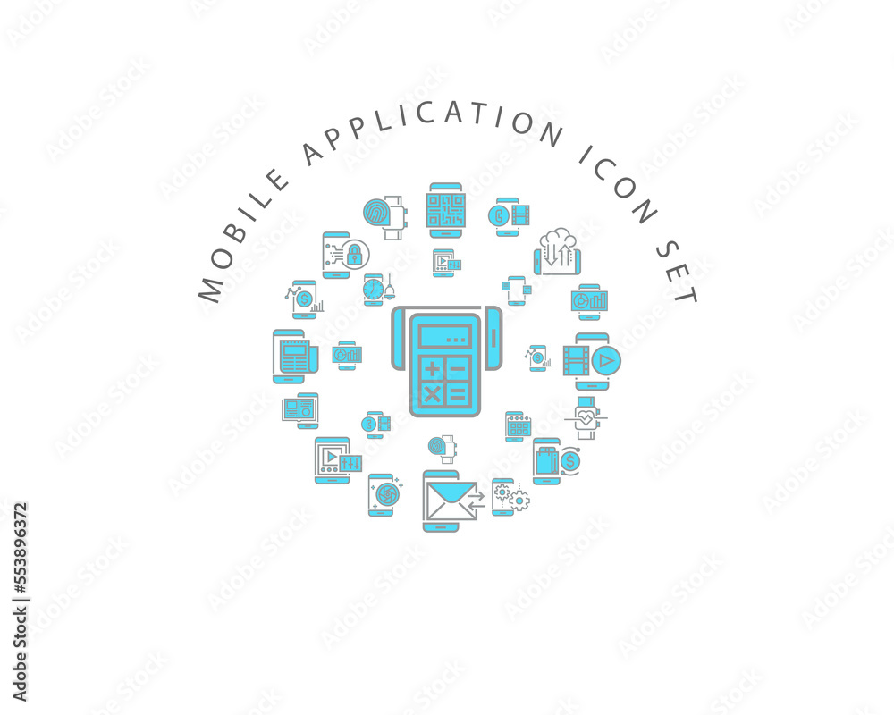 Vector mobile application icon set 