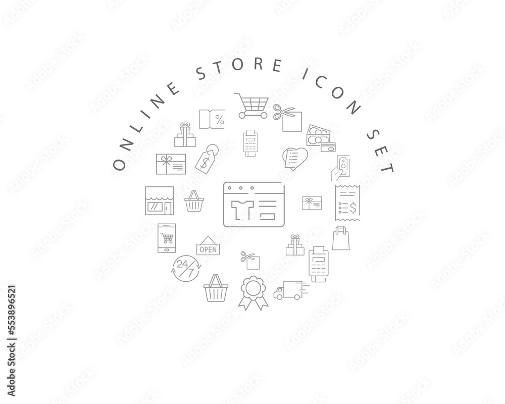 Vector online store icon set Vector online store icon set