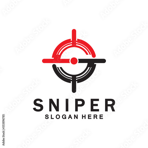 Sniper Aim Target Vector Logo. Initial S Target Logo Vector