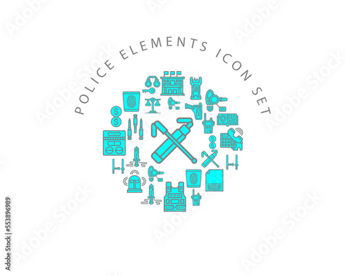 Vector police elements icon set 