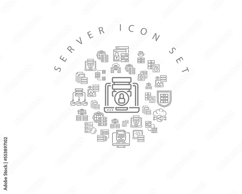 Vector server icon set Vector server icon set