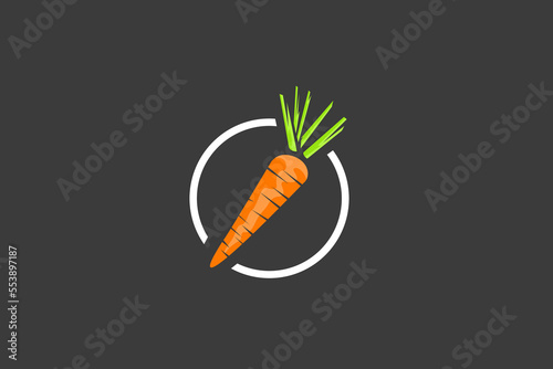 Illustration vector graphic of carrot in circle