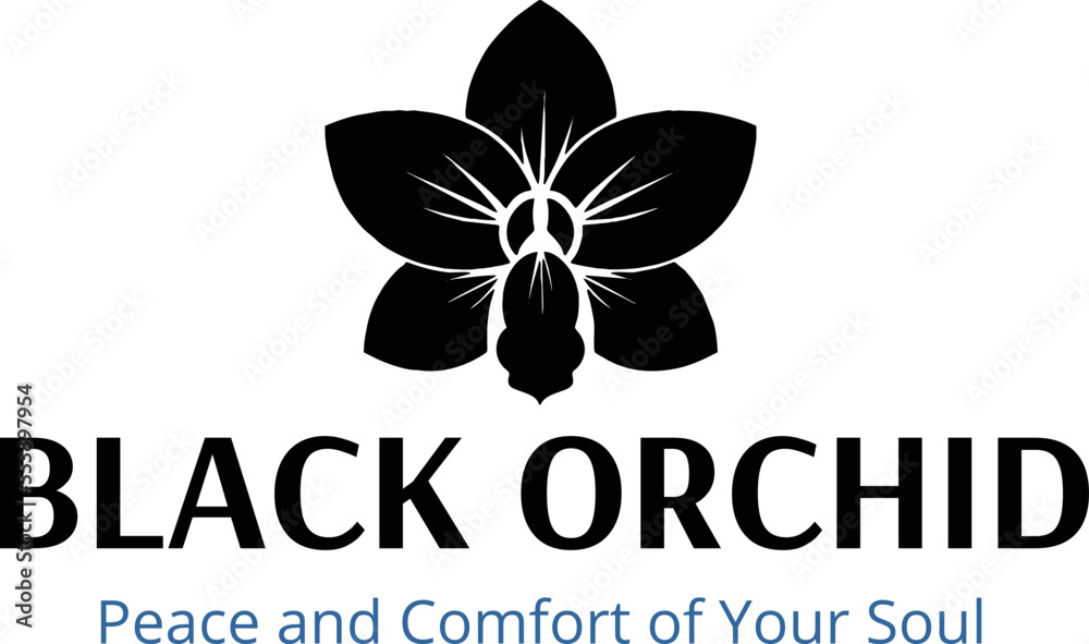 Logo black orchid Stock Vector Adobe Stock