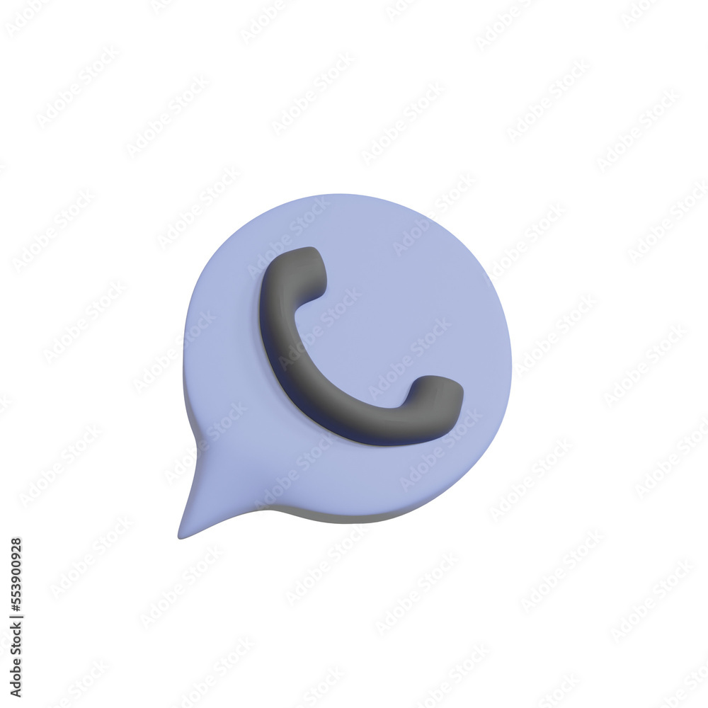 3D Telephone Bubble Icon 3D Telephone Bubble Icon