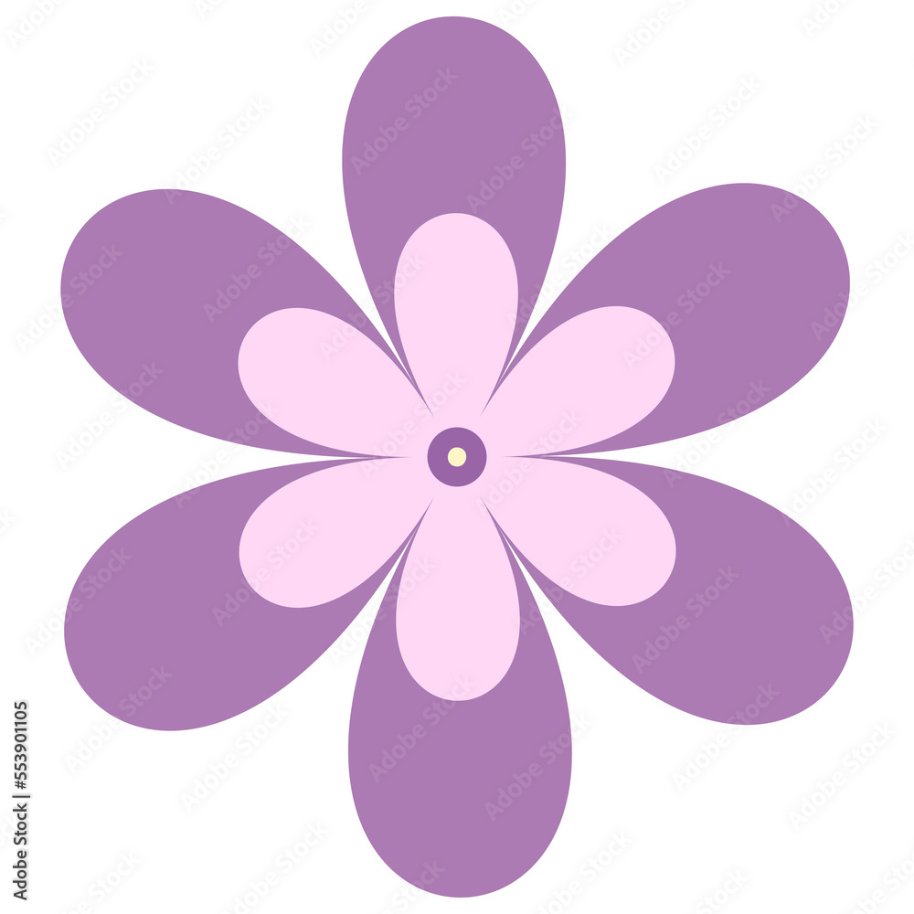 Simple bright floral element for design. Single round flower