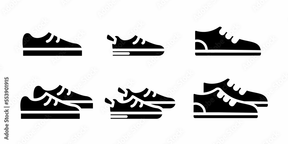 Flat style shoe icon collection. Stock vector. Flat style shoe icon collection. Stock vector.