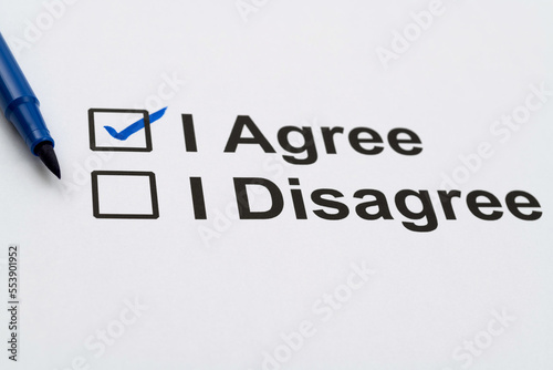 Choose to agree or disagree © xy