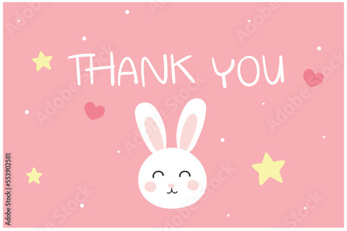 Thank You card greeting typography vector illustration
