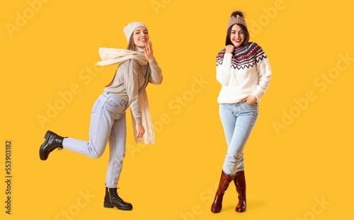 Pretty young woman in warm ...