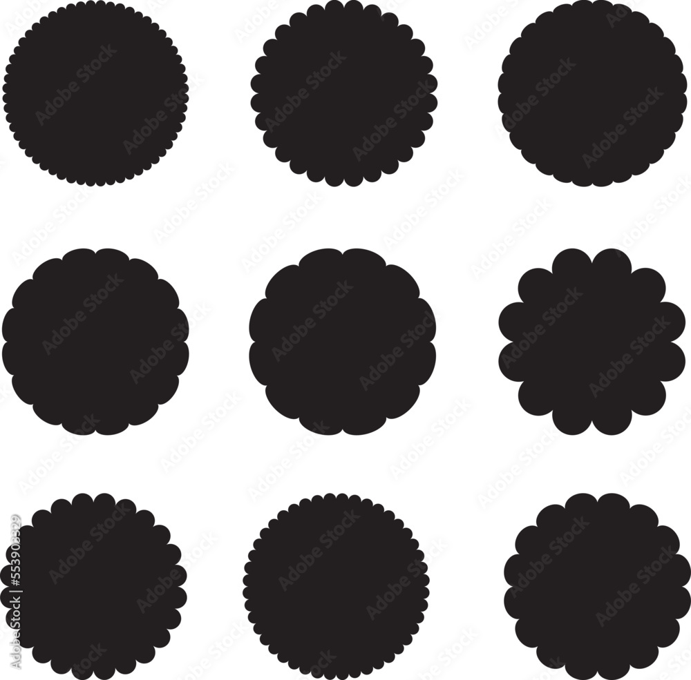 Vector Image Of Various Stickers In Black Colors, Isolated On ...