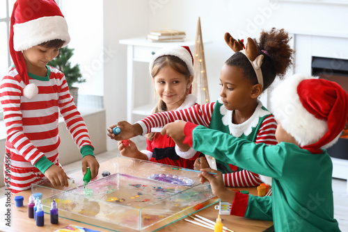 Little children in Christma...