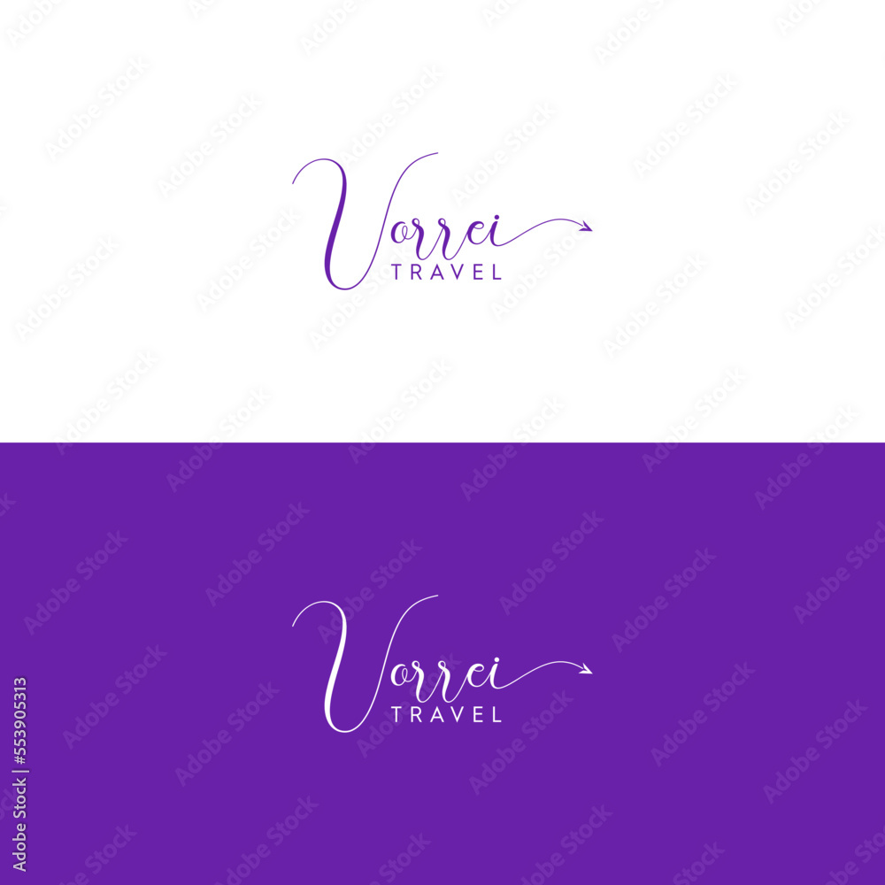 Feminine Travel Logo Design Template Feminine Travel Logo Design Template