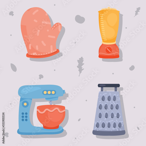 four kitchen utensils
