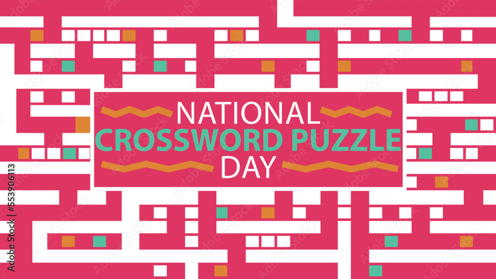 Vector banner design celebrating national crossword puzzle day in