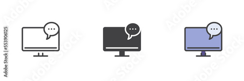 Online chat message different style icon set