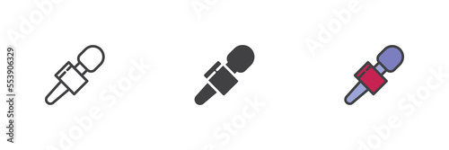 News microphone different style icon set