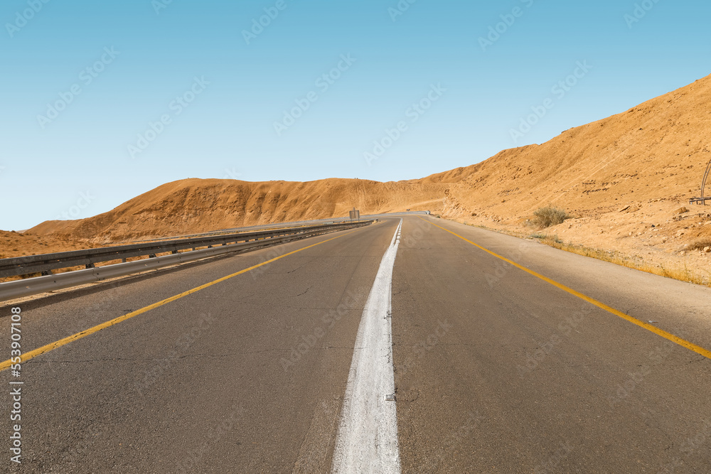 View of highway road in desert