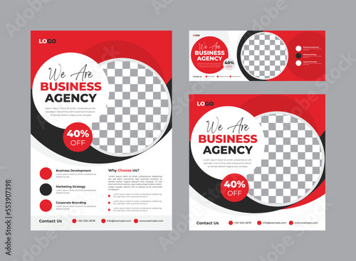 Digital marketing web banner social media post design template set