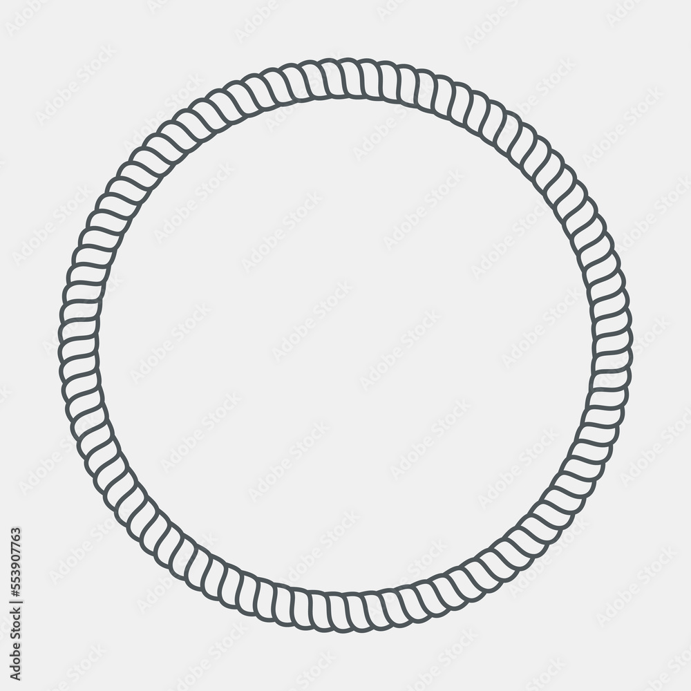 Rope cord frame circle pattern ornamental vector