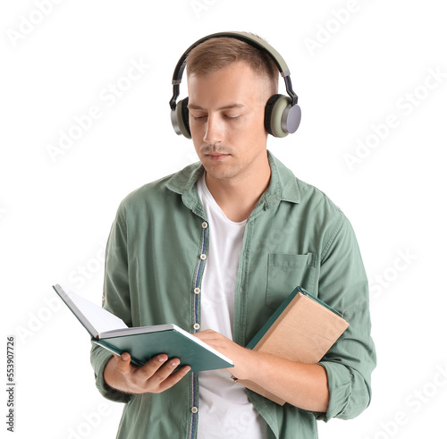 Young man with headphones a...