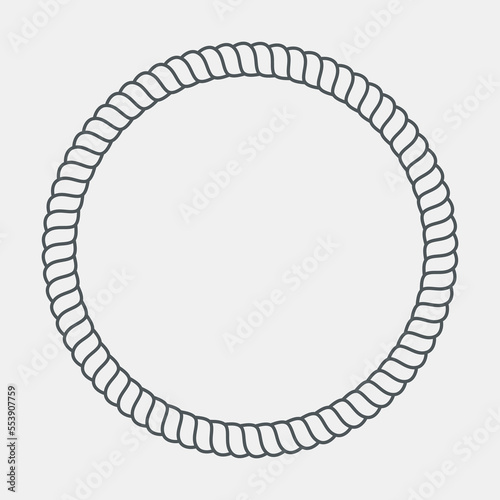 Rope cord frame circle pattern ornamental vector