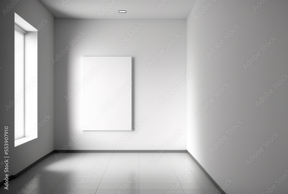 Fototapeta premium display of a blank template room brand. Generative AI