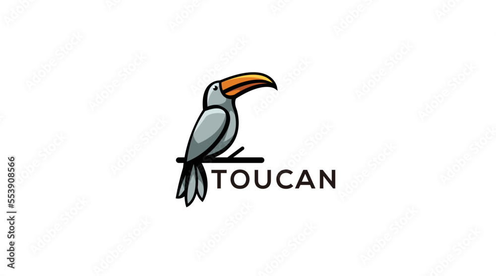 Fototapeta premium toucan bird logo gradient colorful