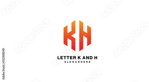 initial k and h logo gradient colorful