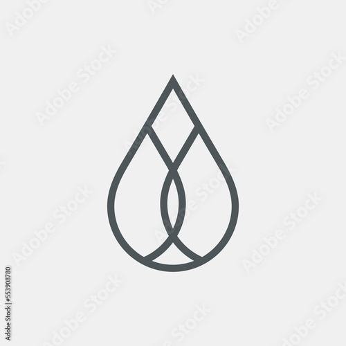 Water drop droplet raindrop icon illustration cut