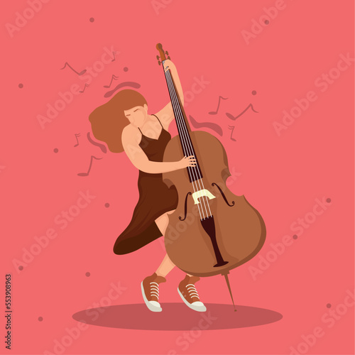 woman playing cello