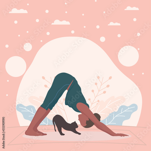 afro woman practicing yoga