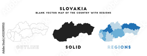 Slovakia map. Borders of Slovakia for your infographic. Vector country shape. Vector illustration.