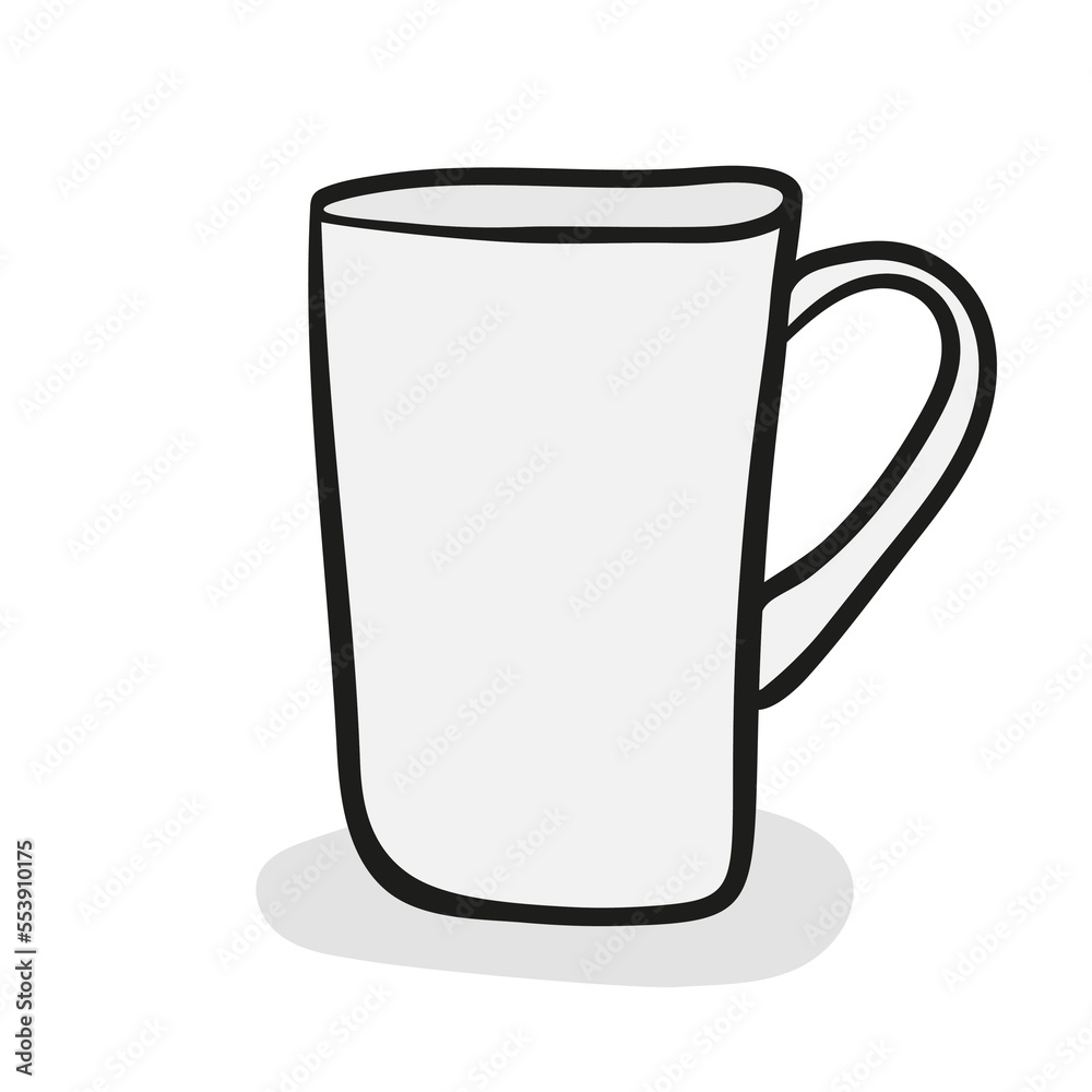 Hand drawn tea cup icon in doodle style. Vector illustration. Hand drawn tea cup icon in doodle style. Vector illustration.