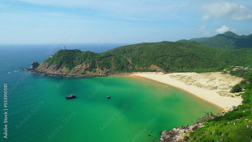 Beautiful bays on the sunny morning near the lighthouse Dai Lanh, Phu Yen, Vietnam Beautiful bays on the sunny morning near the lighthouse Dai Lanh, Phu Yen, Vietnam