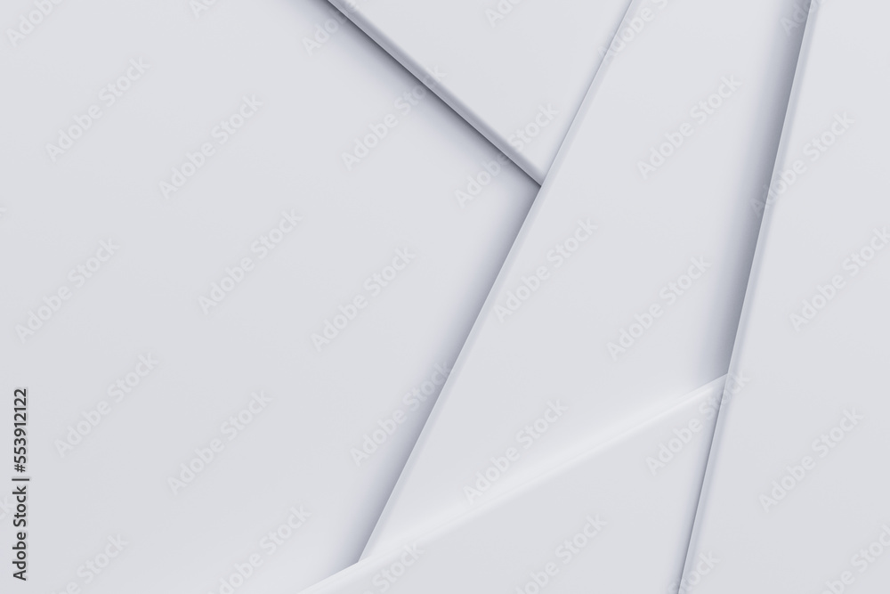 White abstract geometric background, paper style. 3d rendering. White abstract geometric background, paper style. 3d rendering.