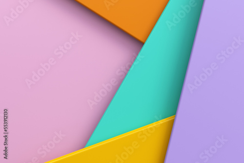 Free Download Multicolored, bright geometric background, paper style. 3d render. - GFXLoad