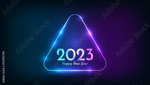 2023 Happy New Year neon background