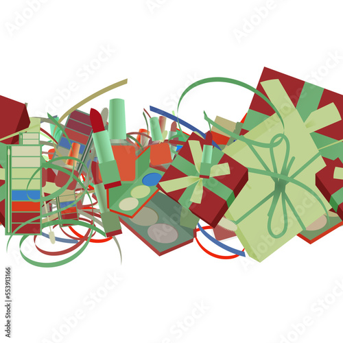 Background pattern abstract design texture. Horizontal seamless stripe. Border frame, transparent background. Theme is about ointment, background, love, confetti, striped fabric, makeup