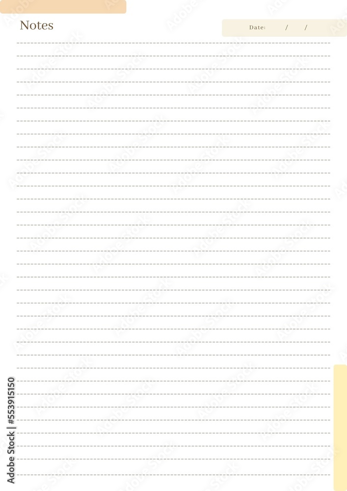 Naklejka premium Minimalist Journal Notes Pages Planner