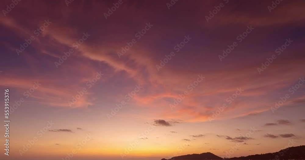 Beautiful Time lapse of Majestic sunrise or sunset sky landscape, Amazing light of nature cloudscape sky and Clouds moving away rolling,Colorful sunrise cloud, Footage timelapse Travel background