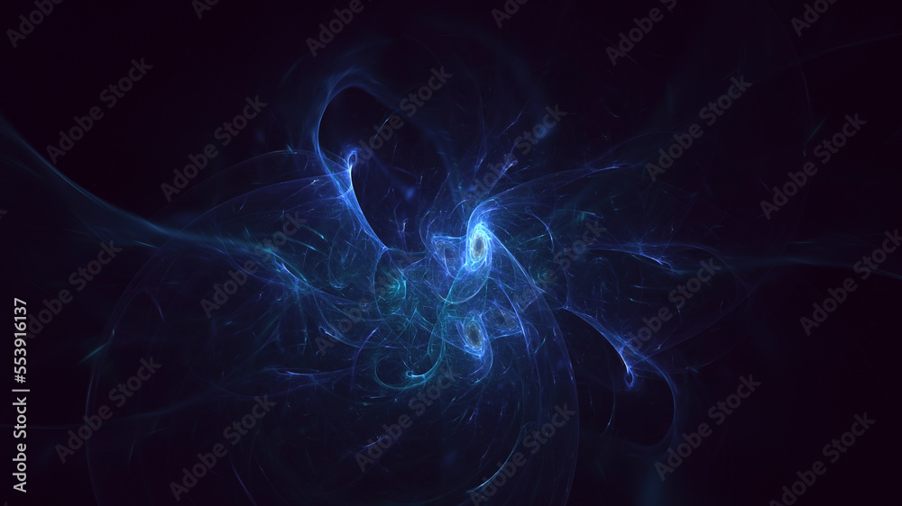 3D rendering abstract multicolor fractal light background