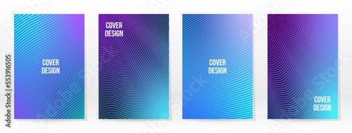 Minimal Poster. Pastel Soft. Blue Gradient Set.