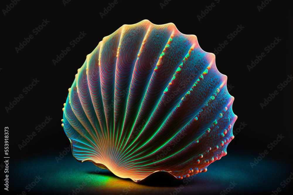 Neon Sea Shell , generative ai composite Neon Sea Shell , generative ai composite